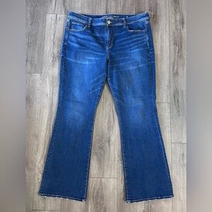 American Eagle Outfitters Super Stretch Kick Boot Jeans Tall Dark Wash 20L